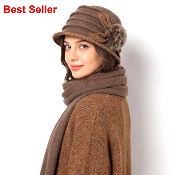 100% Wool Bucket Hat Winter Dress Hat Vintage Floral main image 6